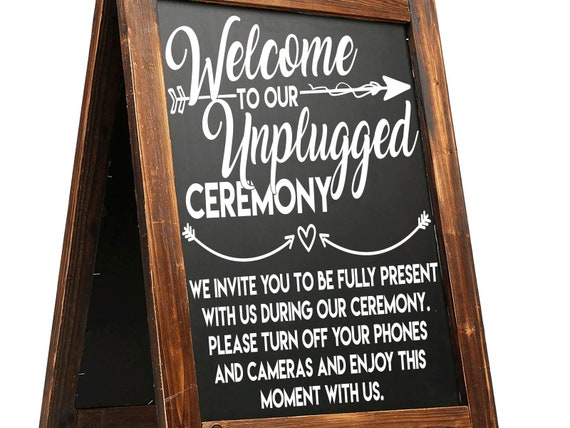wedding decal unplugged ceremony no photos vinyl sign mirror chalk board sticker