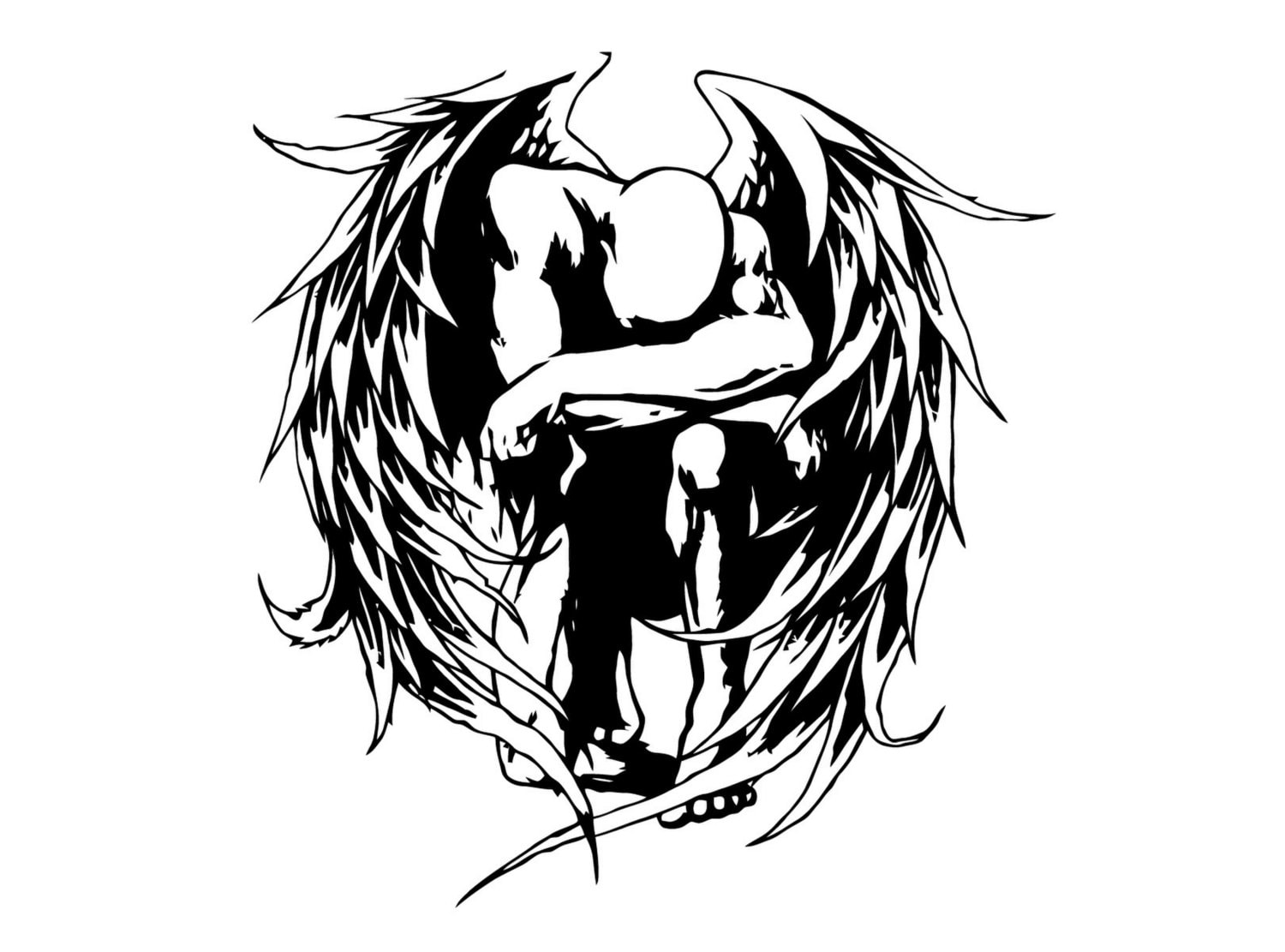 Tribal Angel Sticker. Awesome Tattoo Style Angel Decal. - Etsy
