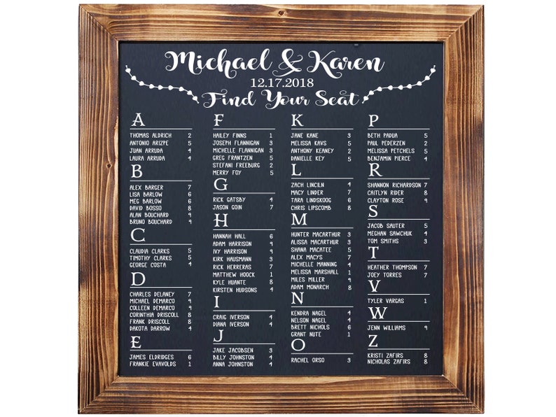 Seating Chart Decal