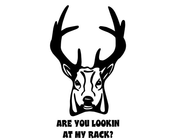 Custom Vinyl Graphic Bumper Sticker Skull Rack Personalized Deer Hunting Decal