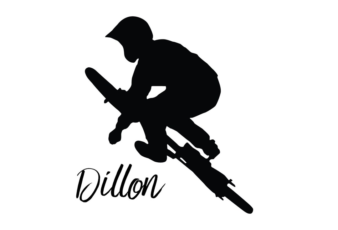 BMX Biker Sticker With Customized Name. BMX Bike Decal With Etsy