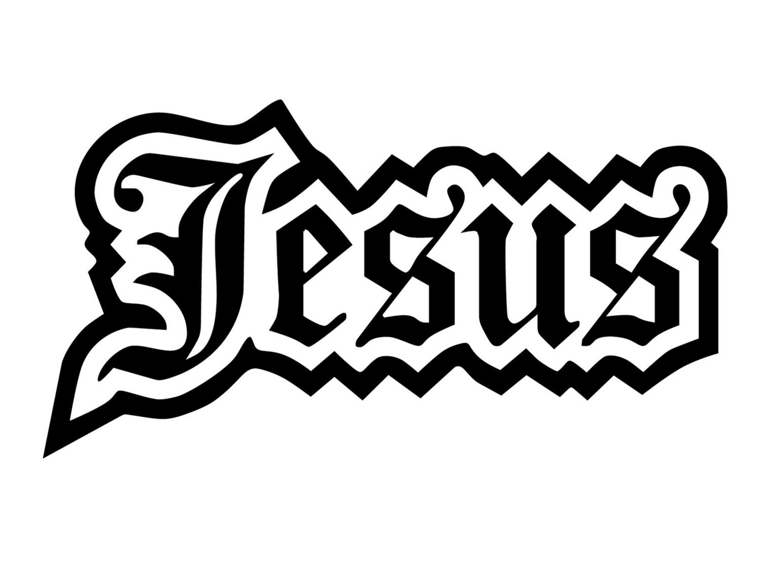 Jesus Decal. Jesus Bumper Sticker. Jesus Sticker Written in Etsy