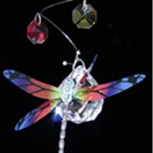 SC-15 Dragonfly Rainbow Glass Figurine Spiral Mobile Hanging Ornament Sun Catcher Housewarming Gift Home Decor Free Shipping in USA!