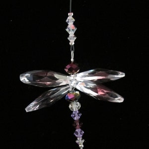 CS-31P Crystal Dragonfly Purple Asst. Colors Rainbow Maker Home Living Room Decoration Sun Catcher Hanging Ornament Free Shipping in USA!