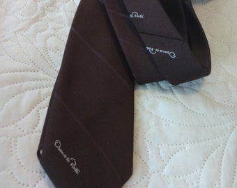 Oscar de la Renta Brown Neck Tie 1980s
