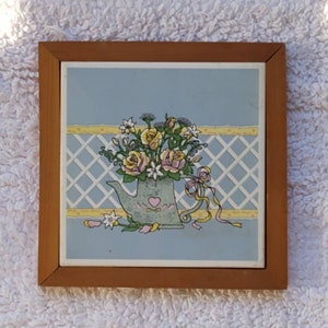 7&quot; Vintage Tile Trivet Wall Hanging Retro 1970s