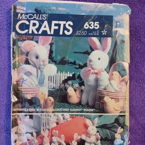 McCall&#39;s Craft Sewing Pattern Plush Rabbit Eggs Chicks