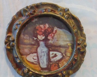 Miniature Art Print The Blue Vase by Paul Cezanne Doll - Framed Wall Decor