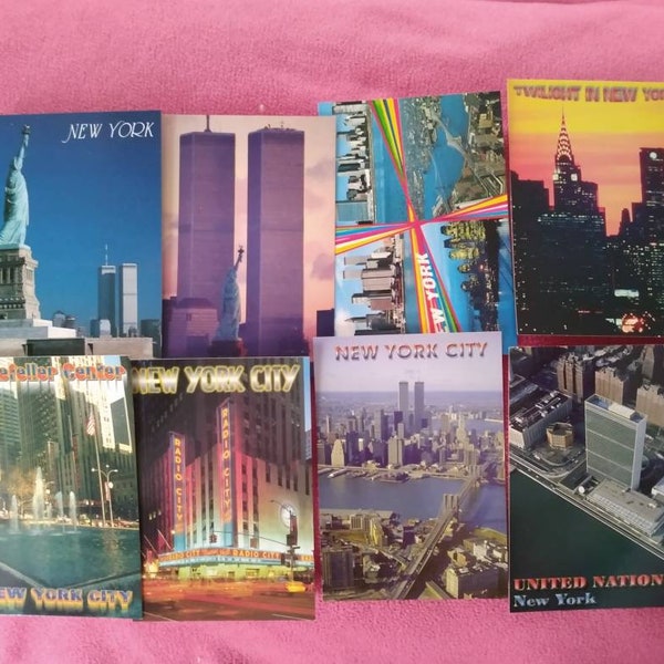 8 Postcards Unused | New York | Vintage Set | Ephemera for Arts Crafts Collecting Decopodge or Bookmark
