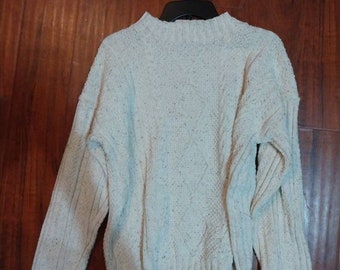 Cable Knit Pullover Sweater Vintage 1990s Size Women's Large