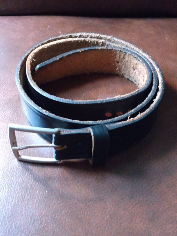 Genuine leather black belt Gem