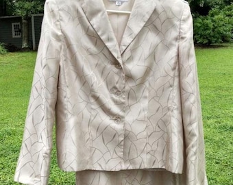 Two Piece Suit Skirt with Blazer by Le Suit Gold and Cream