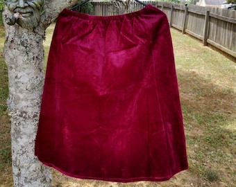 1980s Velour Burgundy Skirt