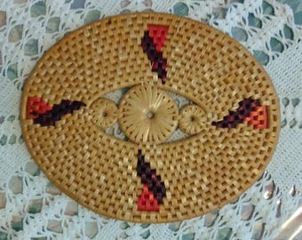 Vintage Large Oval Woven Trivet