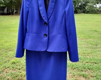 Two Piece Suit Dress with Blazer by Le Suit Navy Blue