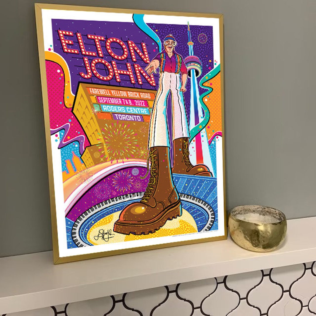 Elton John Toronto Farewell Yellow Brick Road Tour Poster Etsy