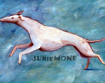 Sighthound Dance 01: Original - SONDERPREIS - Unikat - Illustration auf Holz - Windhund - Irish Wolfhound - Deerhound - Greyhound - Galgo