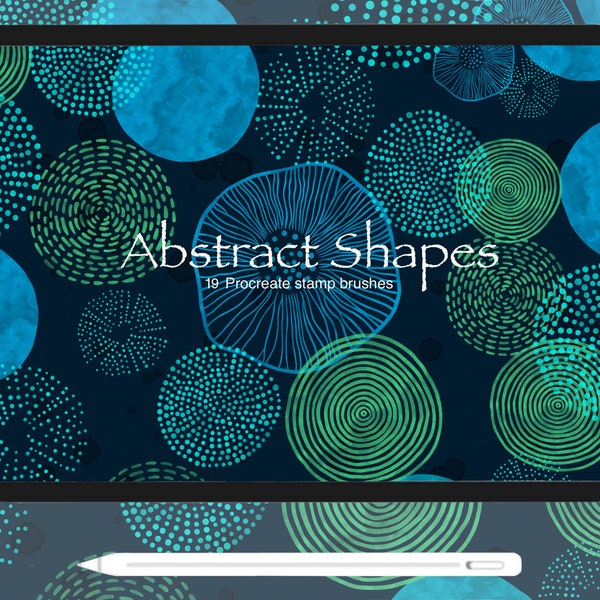 19 Abstract Stamp Brushes- Procreate - commercial or personal use