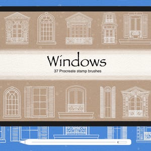 Window Stamp Brush Procreate Hand Drawn Tool Digital Art Architecture Design Element Village Window Illustration Pattern Creation Project