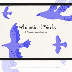 7 wunderliche Vogel Stempel Pinsel - Procreate - kommerzielle oder persönliche Nutzung