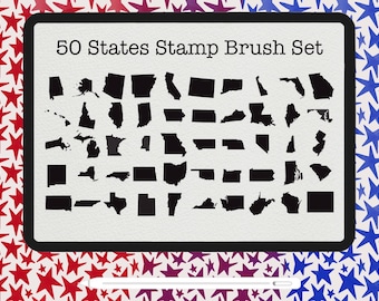 Procreate USA US Map States Stamp Brush America Stamp Election Digital Art Tool Patriotic Stamp State Design Project USA Craft Decoration