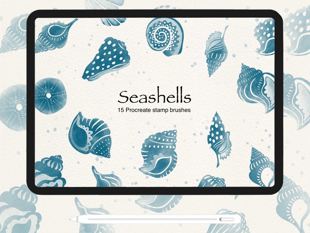 Seashell Stamp Brush Procreate Watercolor Tool Digital Art Beach Theme ...