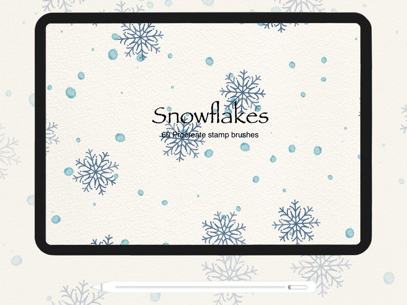 60 Snowflake Stamp Brush Set - Procreate - Commercial or Personal Use ...