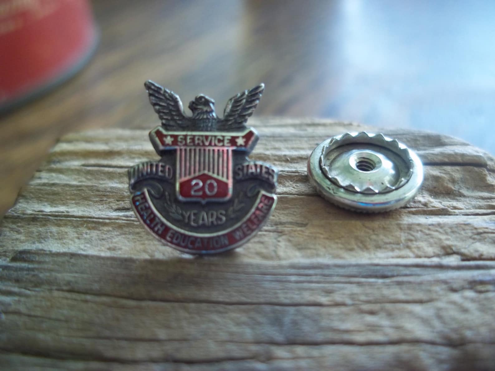 Lapel Pin Healtheducationwelfare 20 Yr.service Pin Etsy