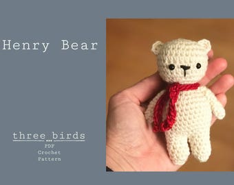 Henry Bear, Crochet Pattern Newborn, Bear Lovey, Newborn, Bear Doll, Amigurumi