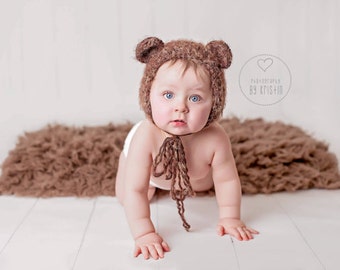 PDF Patrón de crochet Gorro de osito borroso, recién nacido, 6-12 meses