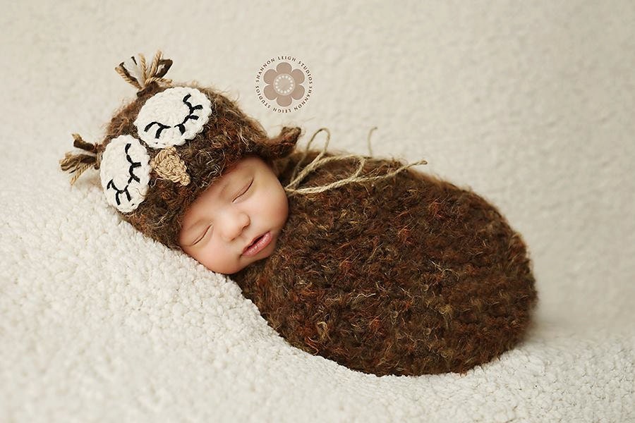 30 Cozy Sack Hat Crochet Patterns for Winter, Gifts, and Photo Props 29 Sleepy Owl Hat and Swaddle Sack Pattern