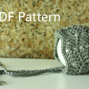 PDF Crochet Chevron Peephole Bonnet Hat Pattern Newborn
