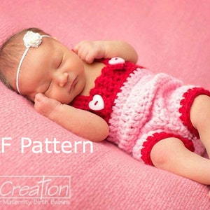 PDF Crochet Pattern Newborn Chunky Romper with Suspenders