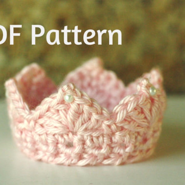 PDF Crochet Mini Crown Pattern Nouveau-né