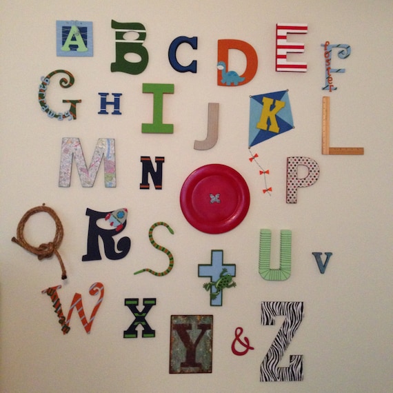 Items similar to Custom Letters: Children's Alphabet Wall Art (various