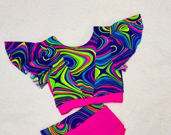 The "Eve" Boutique Dancewear Tie Dye / Pageant / Dance Outfit / Practicewear / Dance Costume / tye