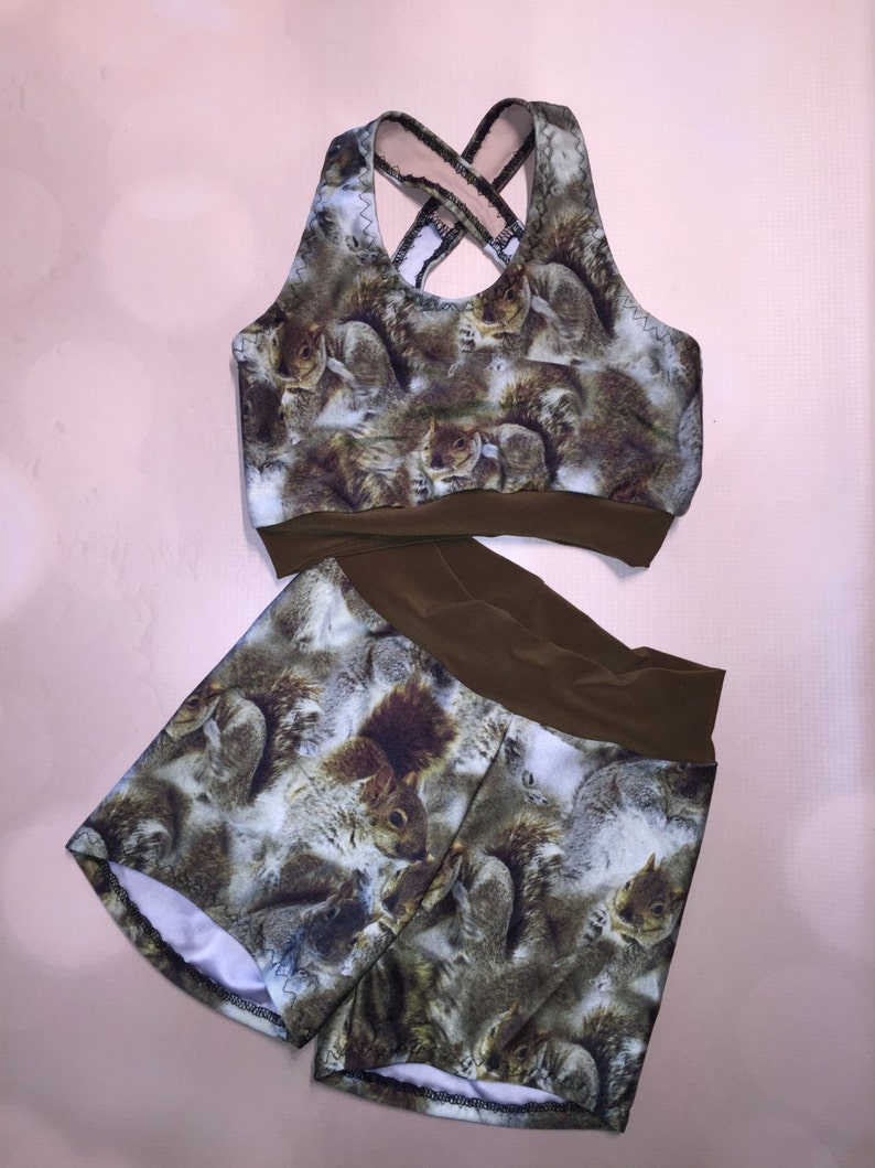 Spandex Shorts The Squirrelly Sports Bra and optional ...