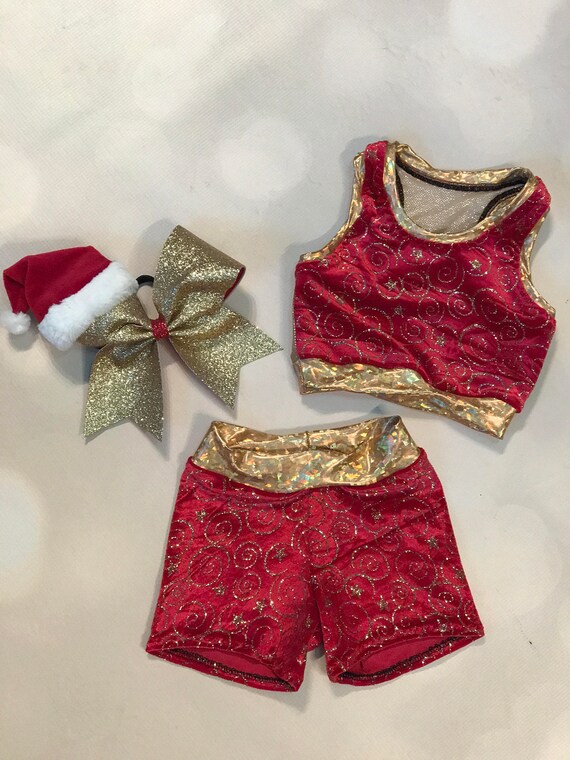 velvet bra and shorts