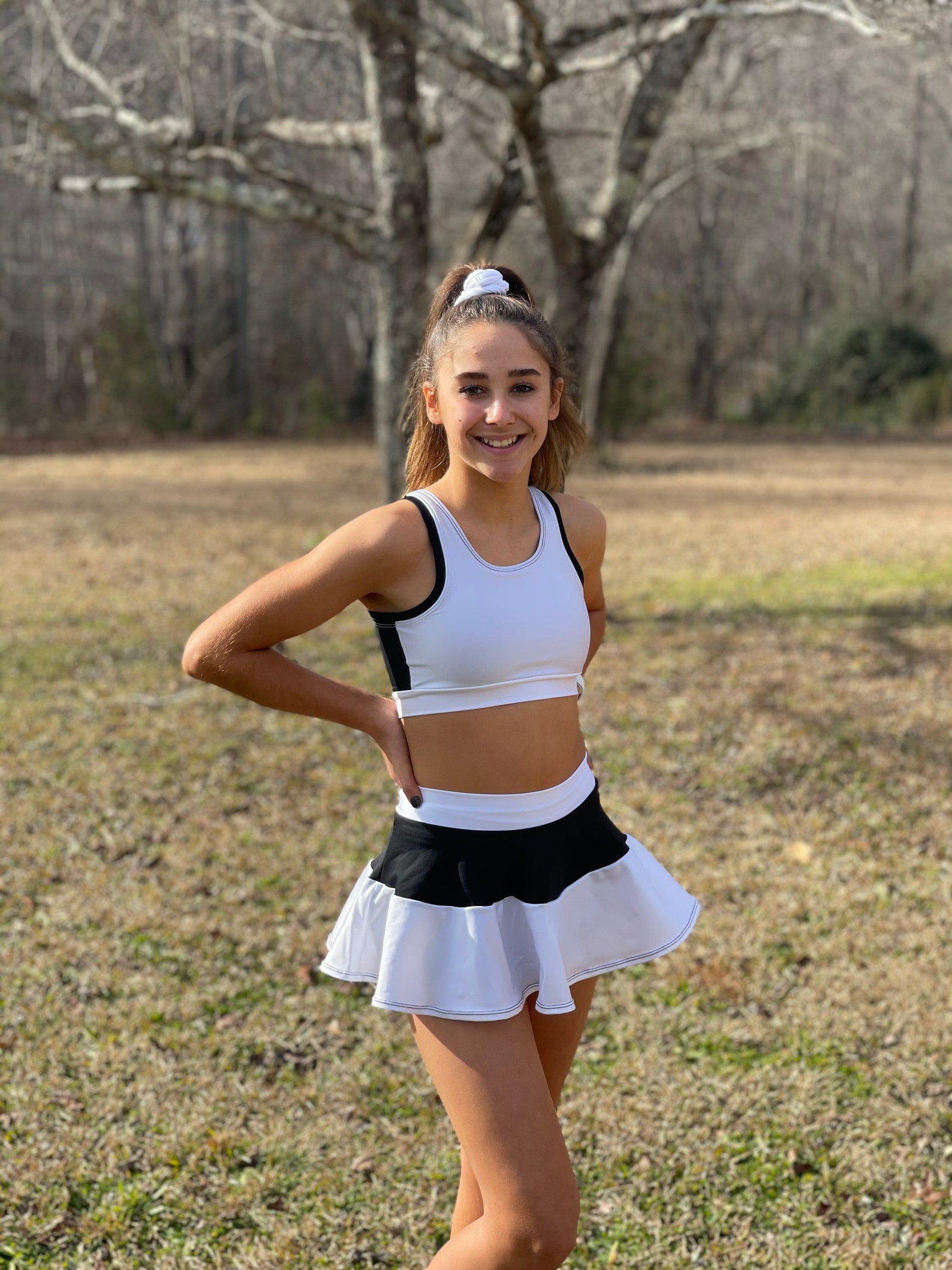The Monroe Girls Bow Back sports bra skirt and | Etsy