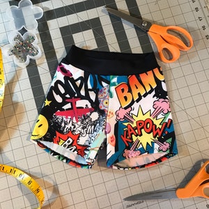 Cartoon Spandex Shorts / Graffiti Shorts / Booty Shorts / Volleyball Shorts / Gymnastics Shorts / Girls Dancewear / Cheer Shorts
