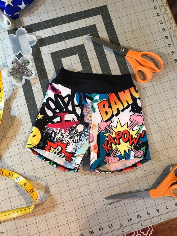 Cartoon Spandex Shorts / Graffiti Shorts / Booty Shorts / Volleyball Shorts  / Gymnastics Shorts / Girls Dancewear / Cheer Shorts 