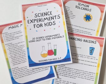 20 Science Experiments Cards  | Science Activities for Kids Aged 3-7 | Preschool & Kindergarten Experiments | Homeschool Education |