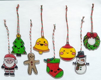 Shrink Plastic Ornament Kit, DIY Craft Kit, Kids Craft Kit, Holiday Ornaments, Shrink Plastic Art, Christmas Decoration, Shrinky Dink