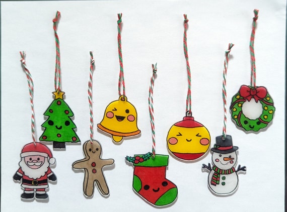 Shrink Plastic Ornament Kit, DIY Craft Kit, Kids Craft Kit, Holiday  Ornaments, Shrink Plastic Art, Christmas Decoration, Shrinky Dink 