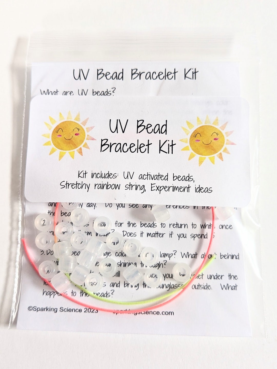 UV Bead Bracelet Kit, Craft Kit, Color Changing Beads, STEM Activity,  Jewellery Kit 