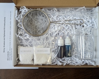 Slimy Snakes and Spheres Kit, STEM Kit for Kids, Science Experiment, Chemistry Kit, Homeschool Activity, Kitchen Science