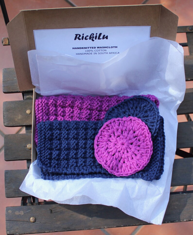 Hand knitted wash cloths Cotton face cloth Face scrubbies Etsy