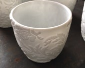handmade porcelain tea cups or candle holders - Set of 5