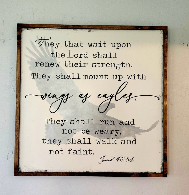 Wings as Eagles Scripture Sign - Etsy