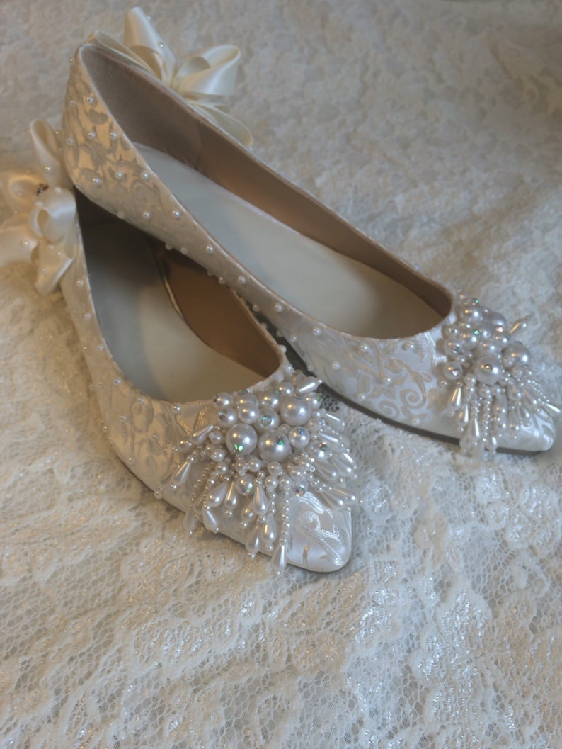 Wedding Shoes Bridal Flats Beaded Rhinestones Hand Embellished | Etsy